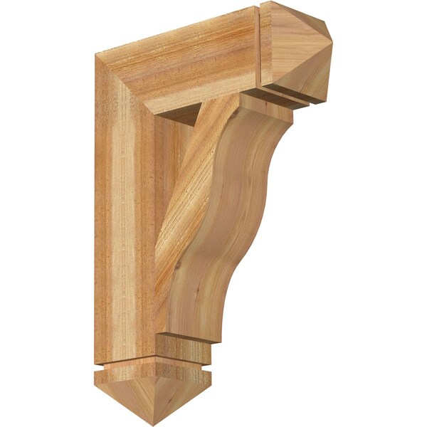 Ekena Millwork Funston Arts & Crafts Rough Sawn Bracket, Western Red Cedar, 6"W x 20"D x 28"H BKT06X20X28FST03RWR - main